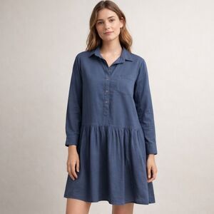 Grayson Blue Cotton Changemaker Shirt Dress Womens Small